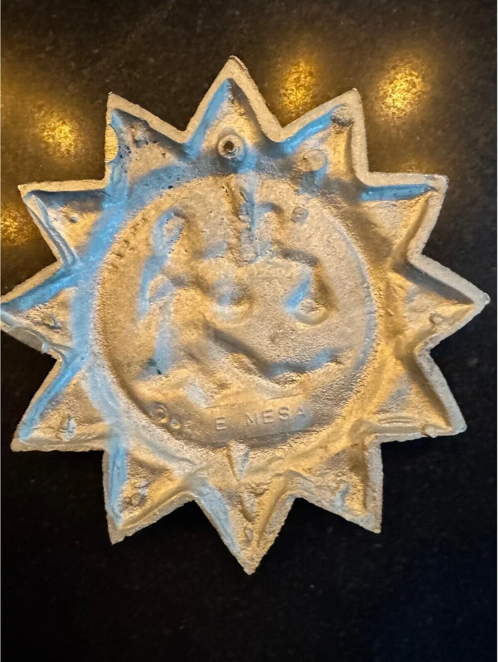 Vintage 1969 E. MESA Cast Aluminum Zodiac Sunburst Wall Plaque - LIBRA Scales